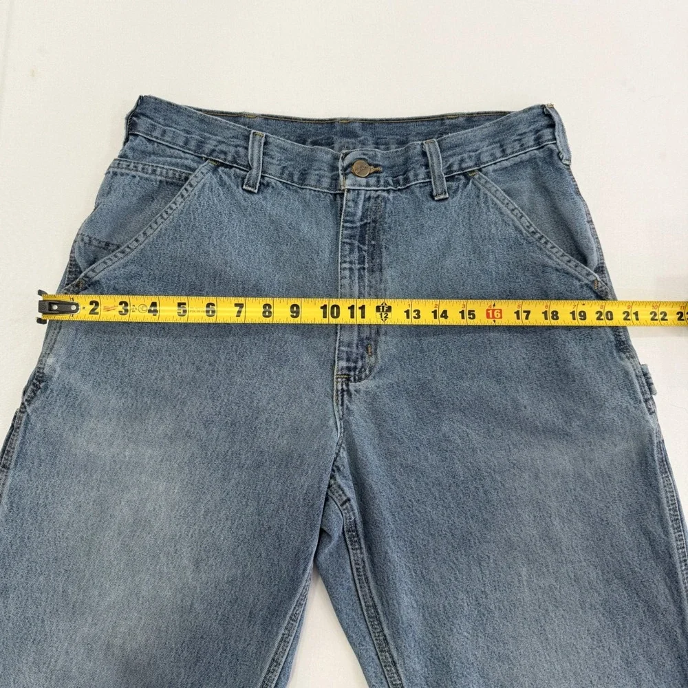 Carhartt Carpenter Jeans Mens 32x34 Blue Good Utility Workwear Denim B11 DST